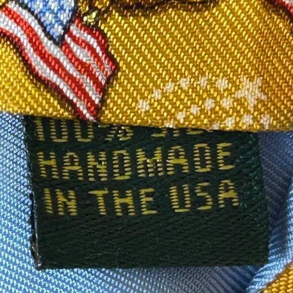 Bird Dog Bay Tie - Eagle with US Flag - Butterscotch/Gold Color - NWT - Picture 5 of 5